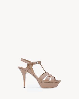 Saint Laurent Tribute Platform Sandals - Natural