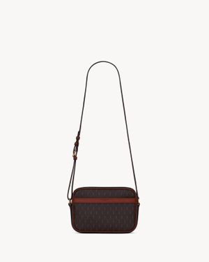 Saint Laurent カメラバッグ "ル・モノグラム"（モノグラムキャンバス／スムースレザー） マロン - ブラウン