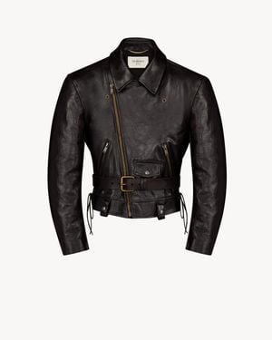 Saint Laurent Lace-Up Biker Jacket - Black