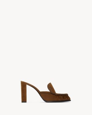 Saint Laurent Le Loafer Mules - Natural