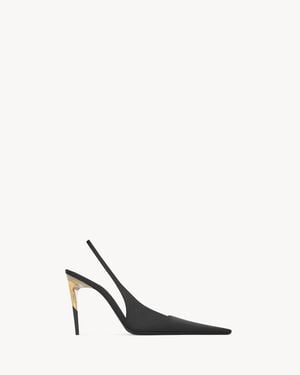 Saint Laurent Goya Slingback Court Shoes - White