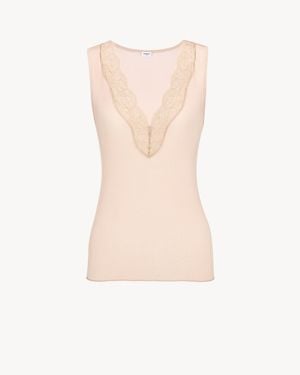 Saint Laurent Laced Tank Top - White