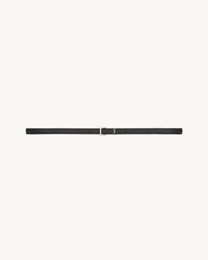 Saint Laurent Cassandre Extra Thin Belt - Natural