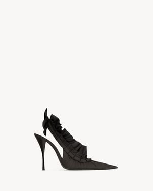 Saint Laurent Madeleine Slingback Pumps - White