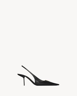 Saint Laurent Babylone Breteuil Slingback Court Shoes - White