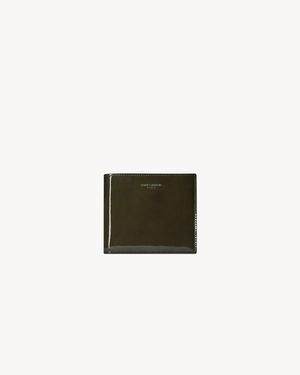 Saint Laurent Patent Leather Bifold Wallet - Green