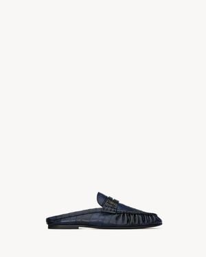 Saint Laurent Le Loafer Mules - Blue