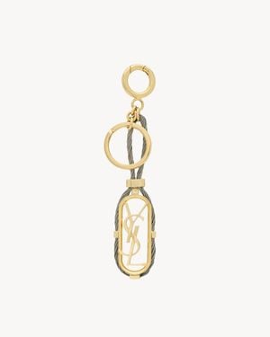 Saint Laurent Cassandre Cable Bag Charm - White