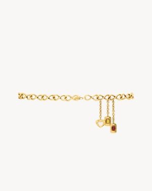 Saint Laurent Charm Chain Belt - Natural