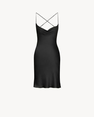 Saint Laurent Saint Laone Sizerent バックレス カウルドレス(シルクサテン) - ブラック