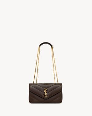 Saint Laurent Loulou Small En Cuir D'Agneau Matelassé - Blanc
