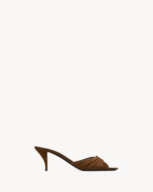 Saint Laurent Babylone Mules - Natural