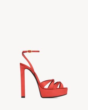 Saint Laurent Chandelle Platform Sandals - Red