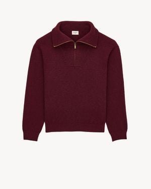 Saint Laurent Half-Zip Jumper - Red