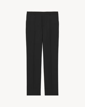 Saint Laurent Pantalon Slim En Gabardine De Laine - Noir