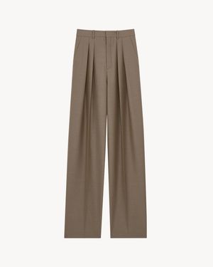Saint Laurent Wide-Leg Pants - Natural