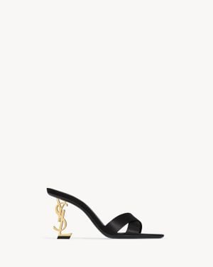 Saint Laurent Saint Laone Sizerent オピウム ミュール（サテンクレープ） - ブラック