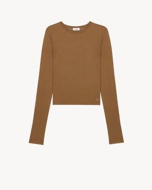 Saint Laurent Cassandre Sheer Top - Natural