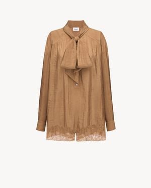 Saint Laurent Lavallière Romper - Natural