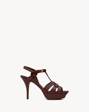 Saint Laurent Tribute Platform Sandals - Red