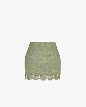Saint Laurent Baroque Mini Skirt - Green