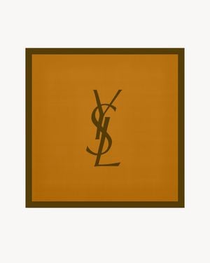 Saint Laurent Cassandre Square Scarf - Metallic
