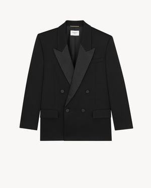 Saint Laurent Wool Tuxedo Jacket - Black
