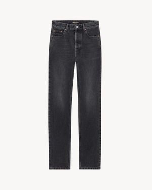 Saint Laurent Straight High Rise Jeans - Blue