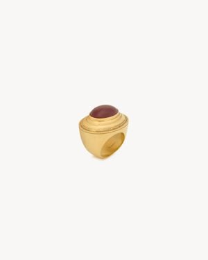 Saint Laurent Cabochon Dome Ring - White