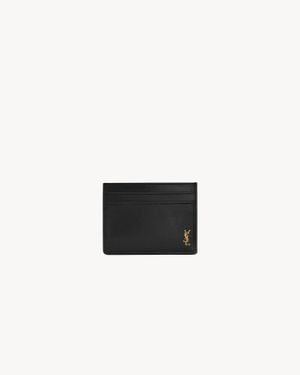 Saint Laurent Portefeuille east/west à petit monogramme - Noir