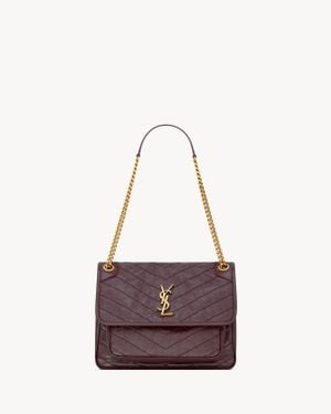 Saint Laurent Saint Laone Sizerent ニキ ミディアム（ヴィンテージレザー） - パープル