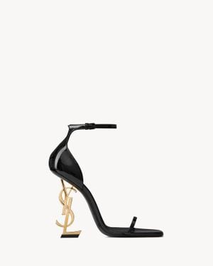 Saint Laurent Opyum 85 Patent Sandal - Black