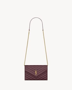 Saint Laurent Cassandre Envelope Chain Wallet - White