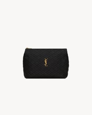 Saint Laurent Gaby Cosmetic Pouch - Black