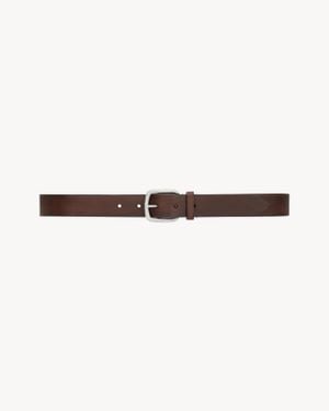 Saint Laurent Ceinture À Boucle Rectangulaire En Cuir - Neutre