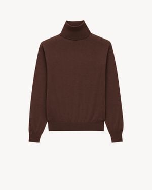Saint Laurent Turtleneck Sweater - Brown