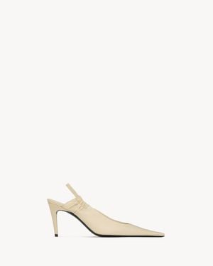 Saint Laurent Anne-Marie Slingback-Pumps Aus Glattleder - Natur