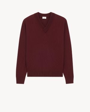 Saint Laurent Pull En Laine - Rouge