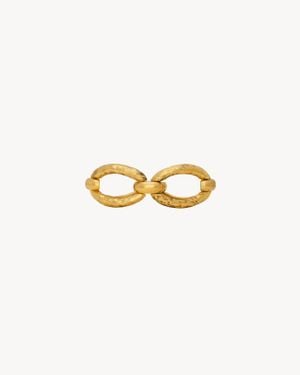 Saint Laurent Ovales Kettenarmband Aus Metall Gelb - Natur