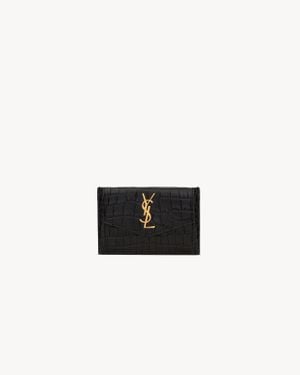Saint Laurent Uptown Flap Card Case - White