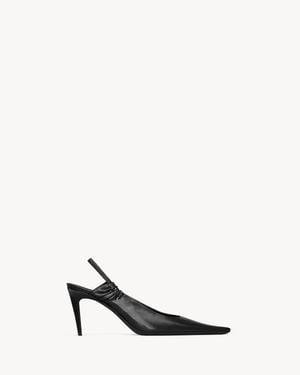 Saint Laurent Anne-Marie Slingback Pumps - White