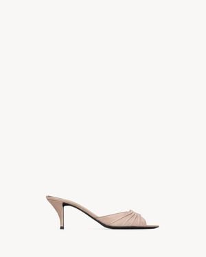 Saint Laurent Babylone Mules - Natural