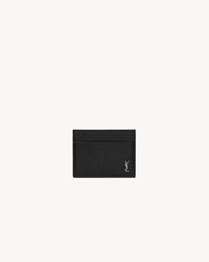 Saint Laurent Cassandre Leather Cards Holder - White