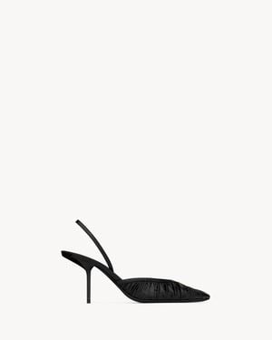 Saint Laurent Folie Slingback Pumps - Natural