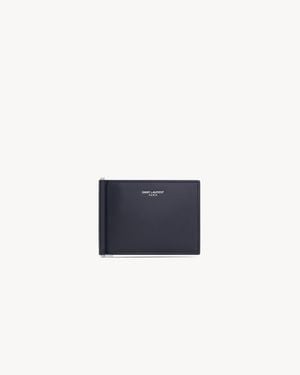 Saint Laurent Paris Bill Clip Wallet - Blue