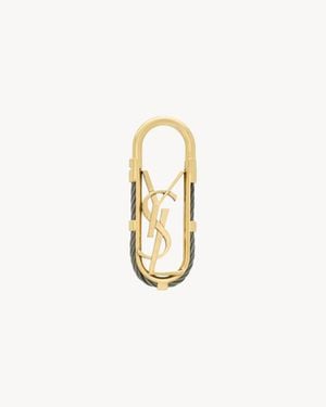 Saint Laurent Cassandre Cable Key Ring - White