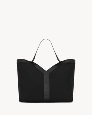 Saint Laurent Y Large Cabas En Nylon - Noir