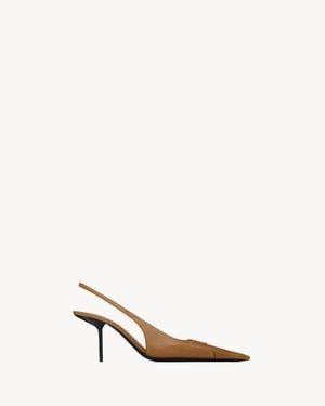 Saint Laurent Babylone Breteuil Slingback Court Shoes - Natural