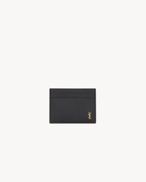 Saint Laurent Tiny Cassandre Card Case - White