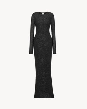 Saint Laurent Long Sequin Dress - Black